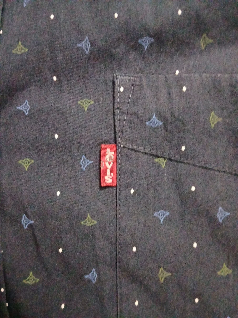 Levi's Men's Dark Blue Micro Dot Button-Down Shirt XL
